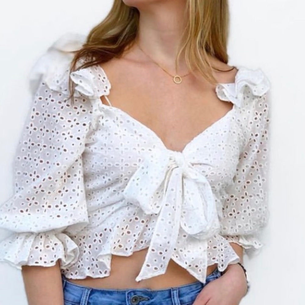 LUXXEL Eyelet Top- size small